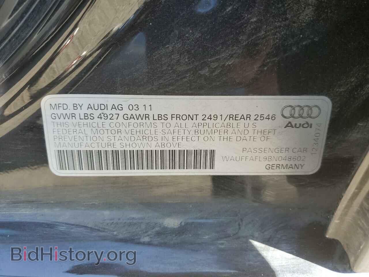 2011 AUDI A4 - VIN: WAUFFAFL9BN048602 - Фото 12