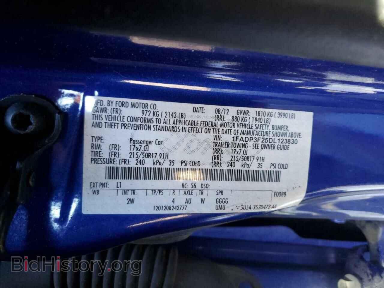 2013 FORD FOCUS - VIN: 1FADP3F25DL123830 - Фото 10
