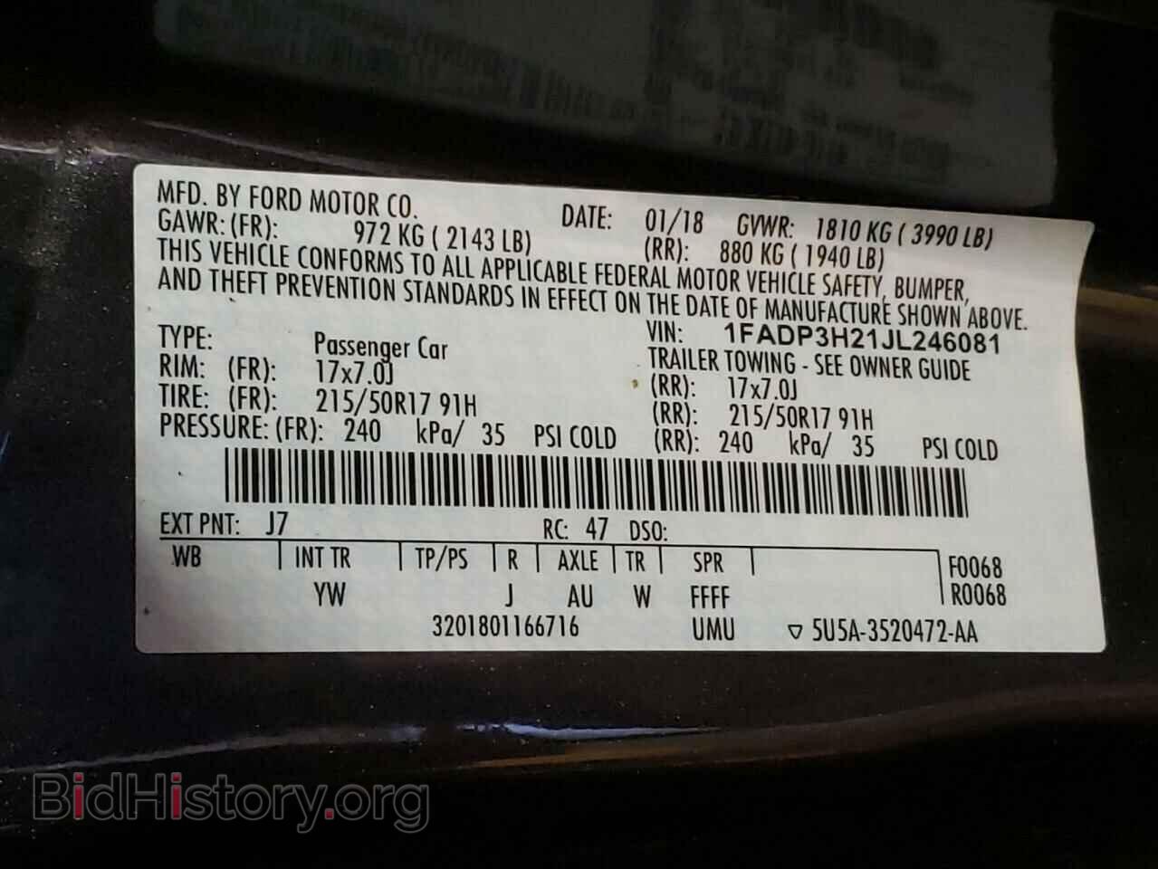 2018 FORD FOCUS - VIN: 1FADP3H21JL246081 - Фото 13