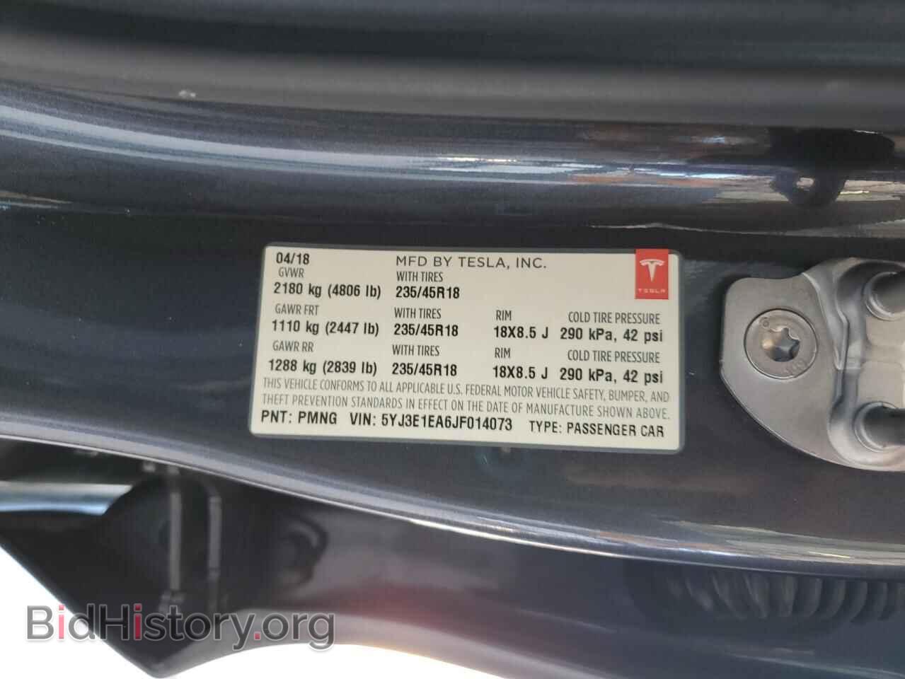 2018 TESLA MODEL 3 - VIN: 5YJ3E1EA6JF014073 - Photo 12