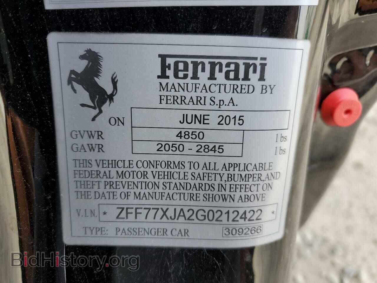2016 FERRARI ALL MODELS - VIN: ZFF77XJA2G0212422 - Фото 13