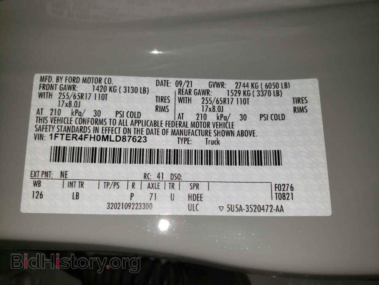 2021 FORD RANGER - VIN: 1FTER4FH0MLD87623 - Фото 10