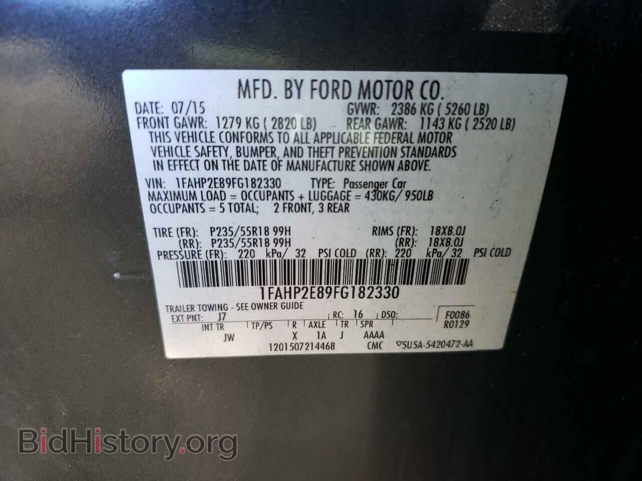 2015 FORD TAURUS - VIN: 1FAHP2E89FG182330 - Photo 10