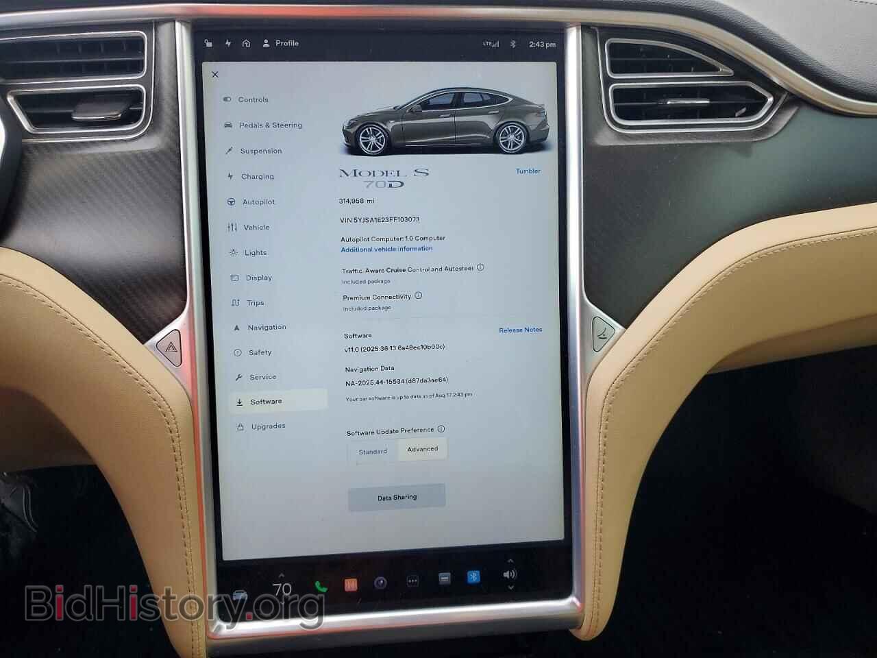 2015 TESLA MODEL S - VIN: 5YJSA1E23FF103073 - Photo 9