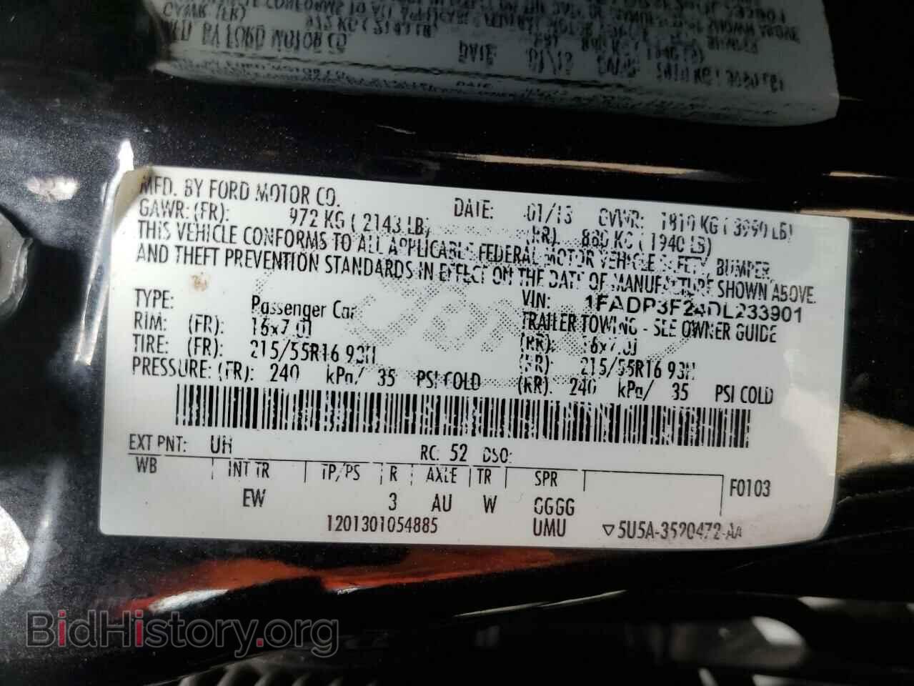 2013 FORD FOCUS - VIN: 1FADP3F24DL233901 - Фото 10