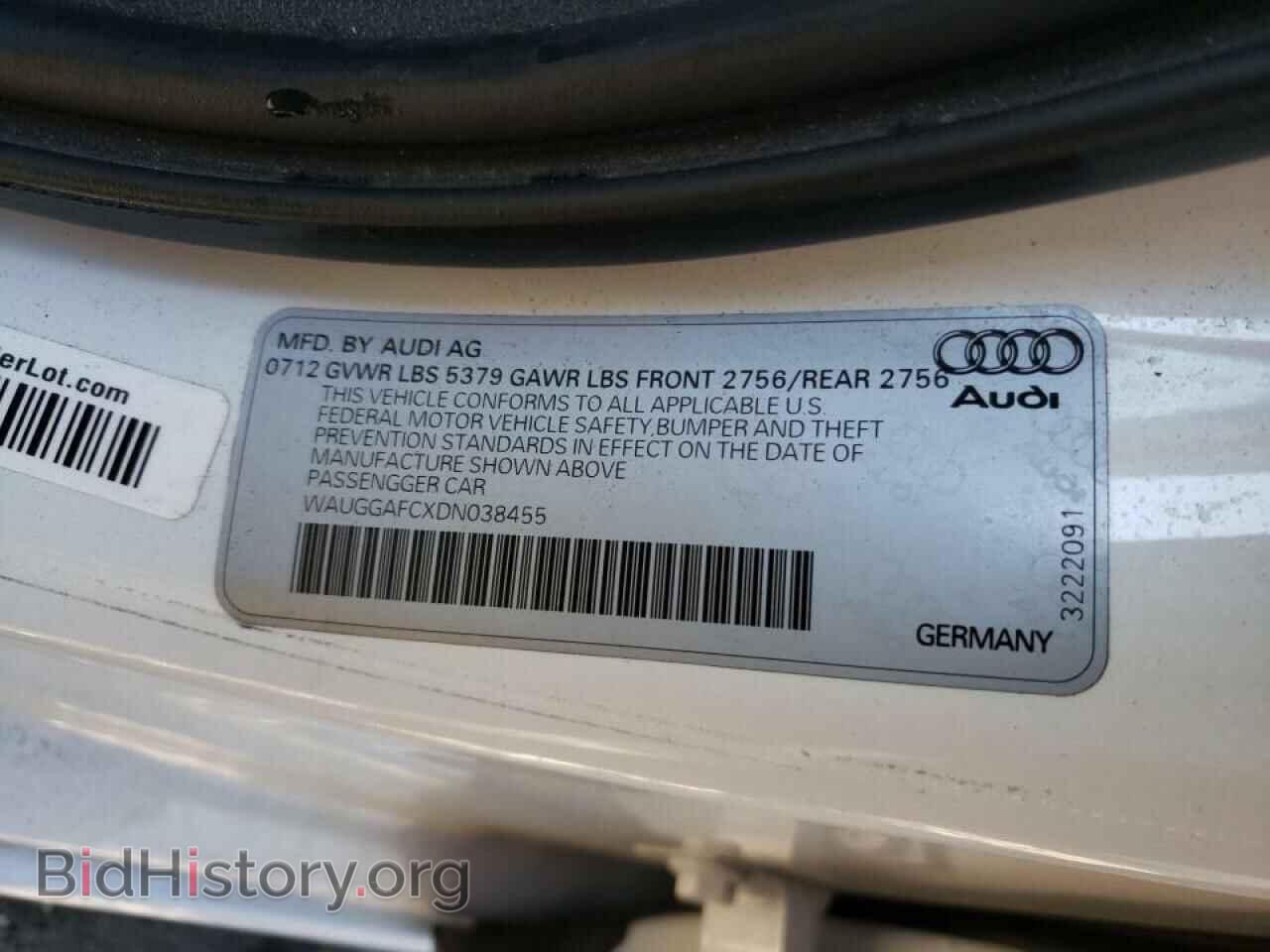 2013 AUDI A6 - VIN: WAUGGAFCXDN038455 - Фото 10