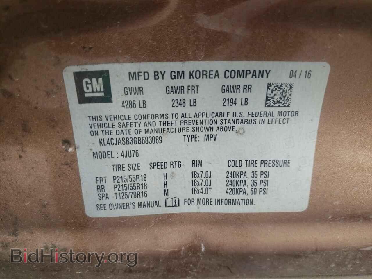 2016 BUICK ENCORE - VIN: KL4CJASB3GB683089 - Photo 10