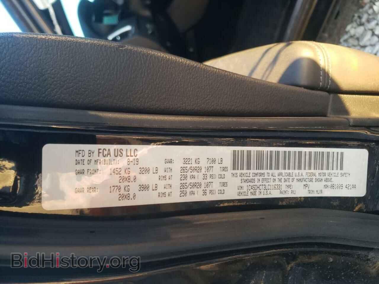 2020 DODGE DURANGO - VIN: 1C4SDHCT3LC116331 - Фото 10