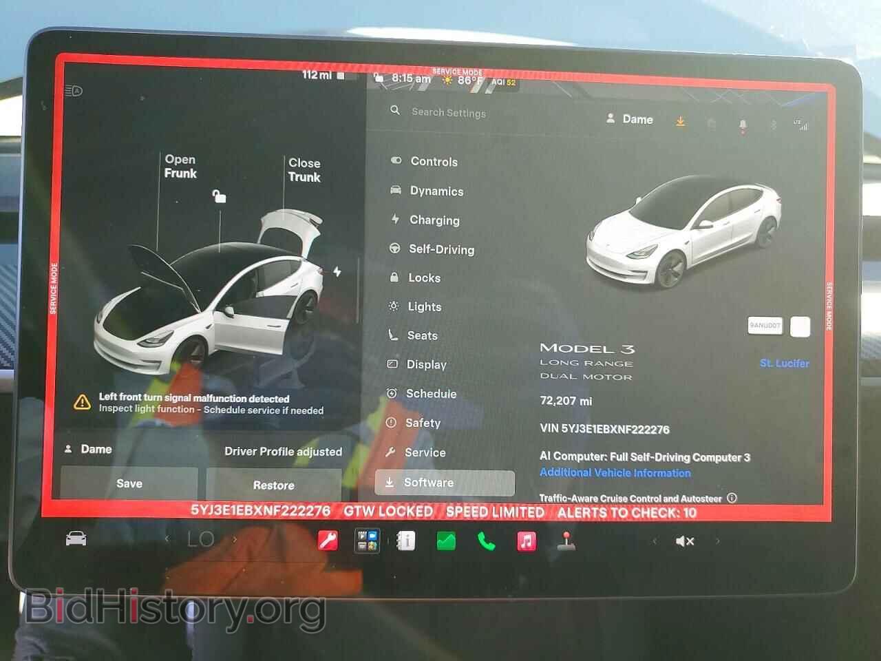 2022 TESLA MODEL 3 - VIN: 5YJ3E1EBXNF222276 - Фото 9