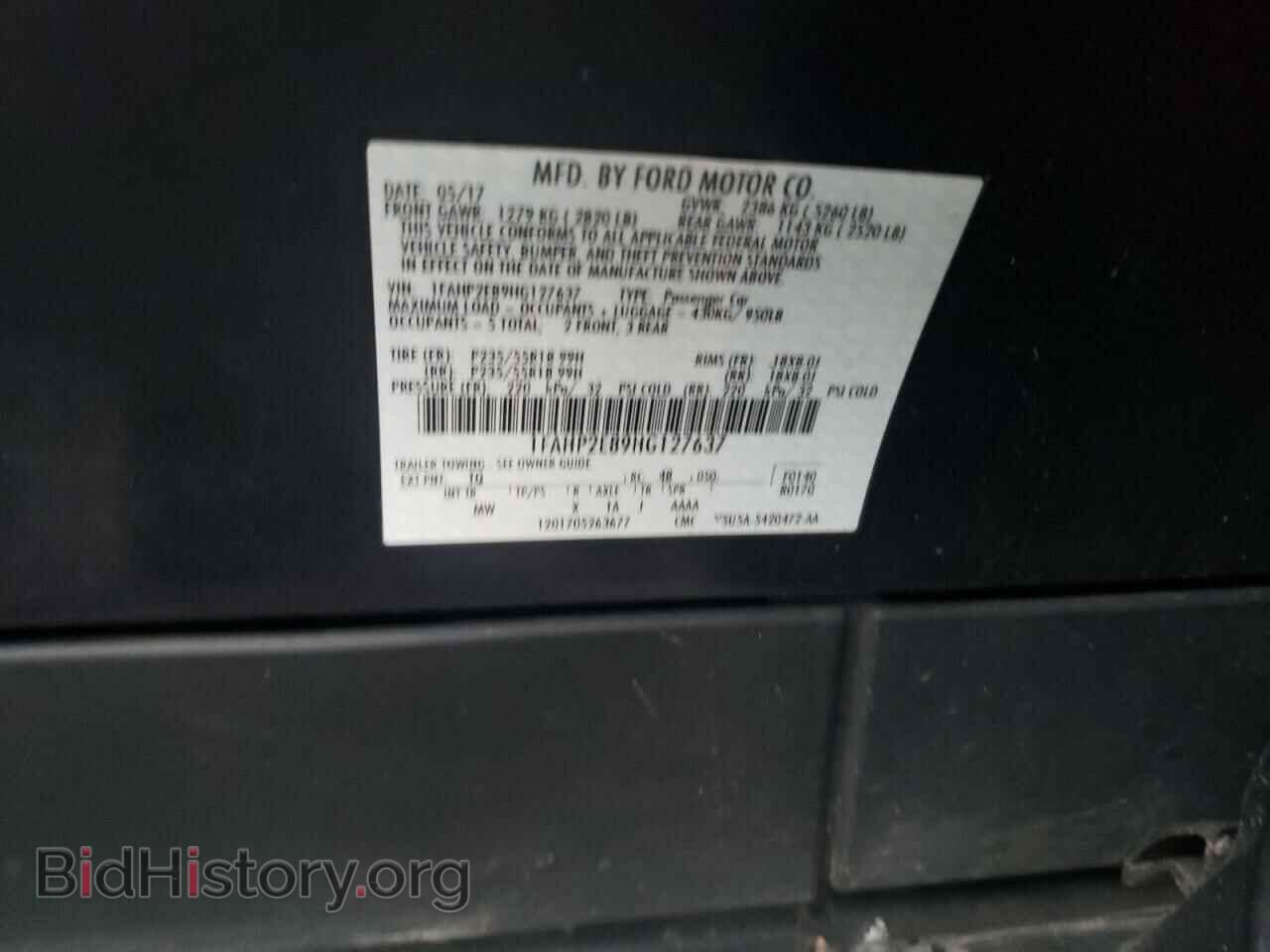 2017 FORD TAURUS - VIN: 1FAHP2E89HG127637 - Фото 10