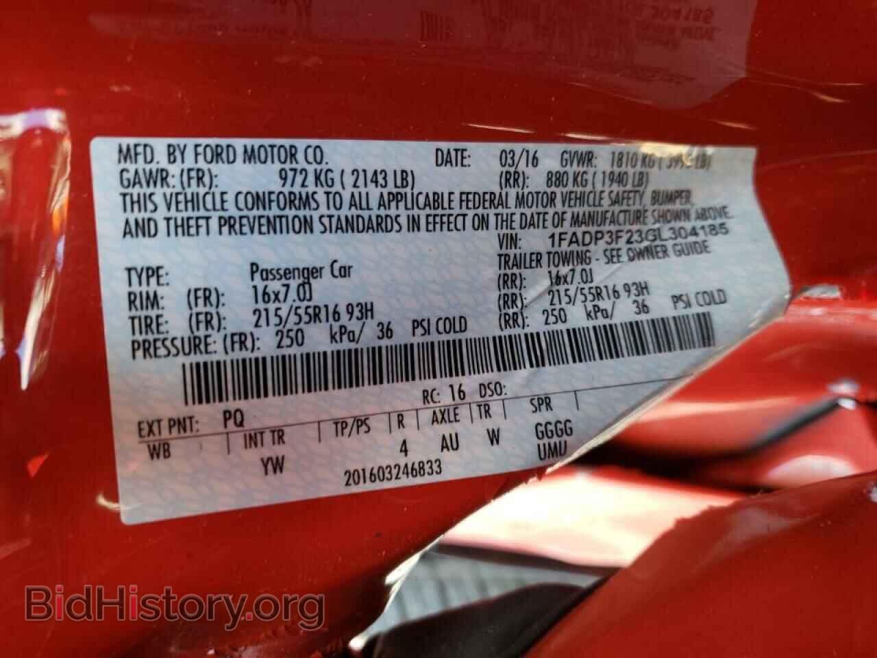2016 FORD FOCUS - VIN: 1FADP3F23GL304185 - Фото 10