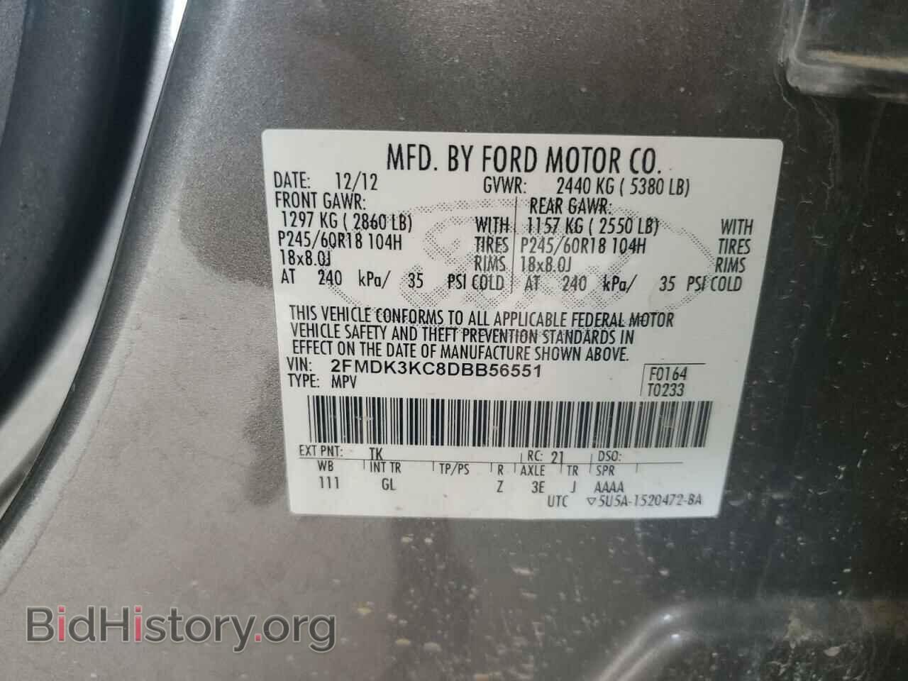 2013 FORD EDGE - VIN: 2FMDK3KC8DBB56551 - Photo 13