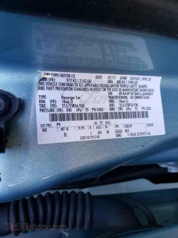 2012 FORD FOCUS - VIN: 1FAHP3F24CL206987 - Фото 10