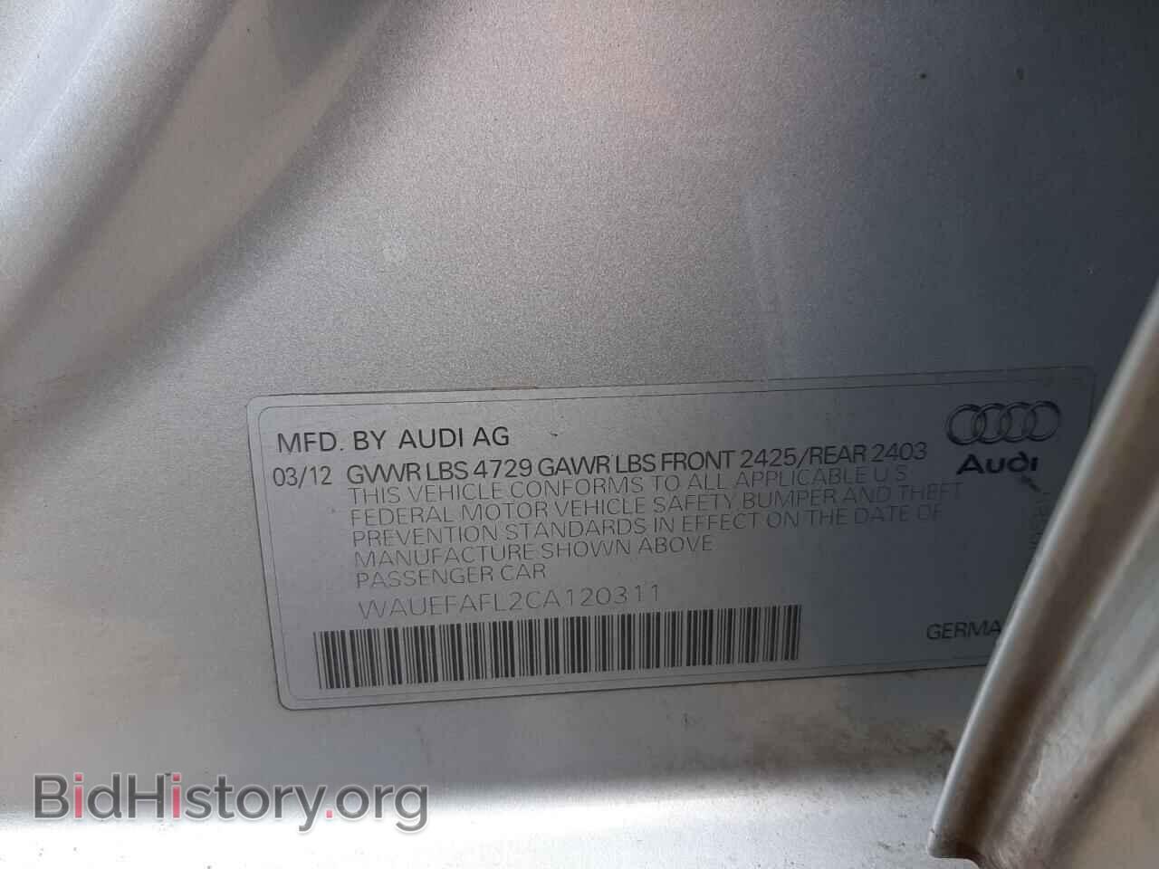 2012 AUDI A4 - VIN: WAUEFAFL2CA120311 - Photo 10