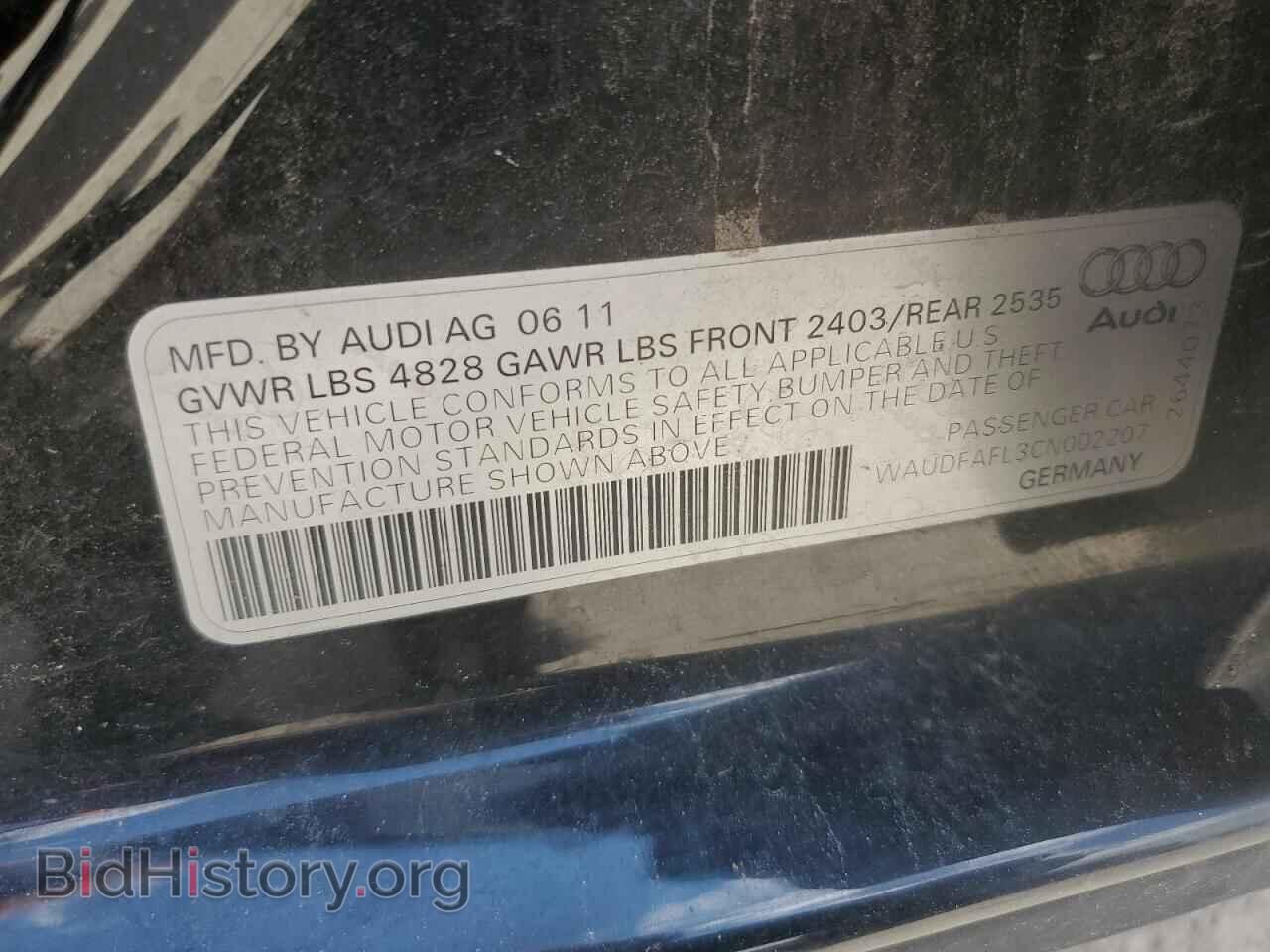 2012 AUDI A4 - VIN: WAUDFAFL3CN002207 - Photo 12