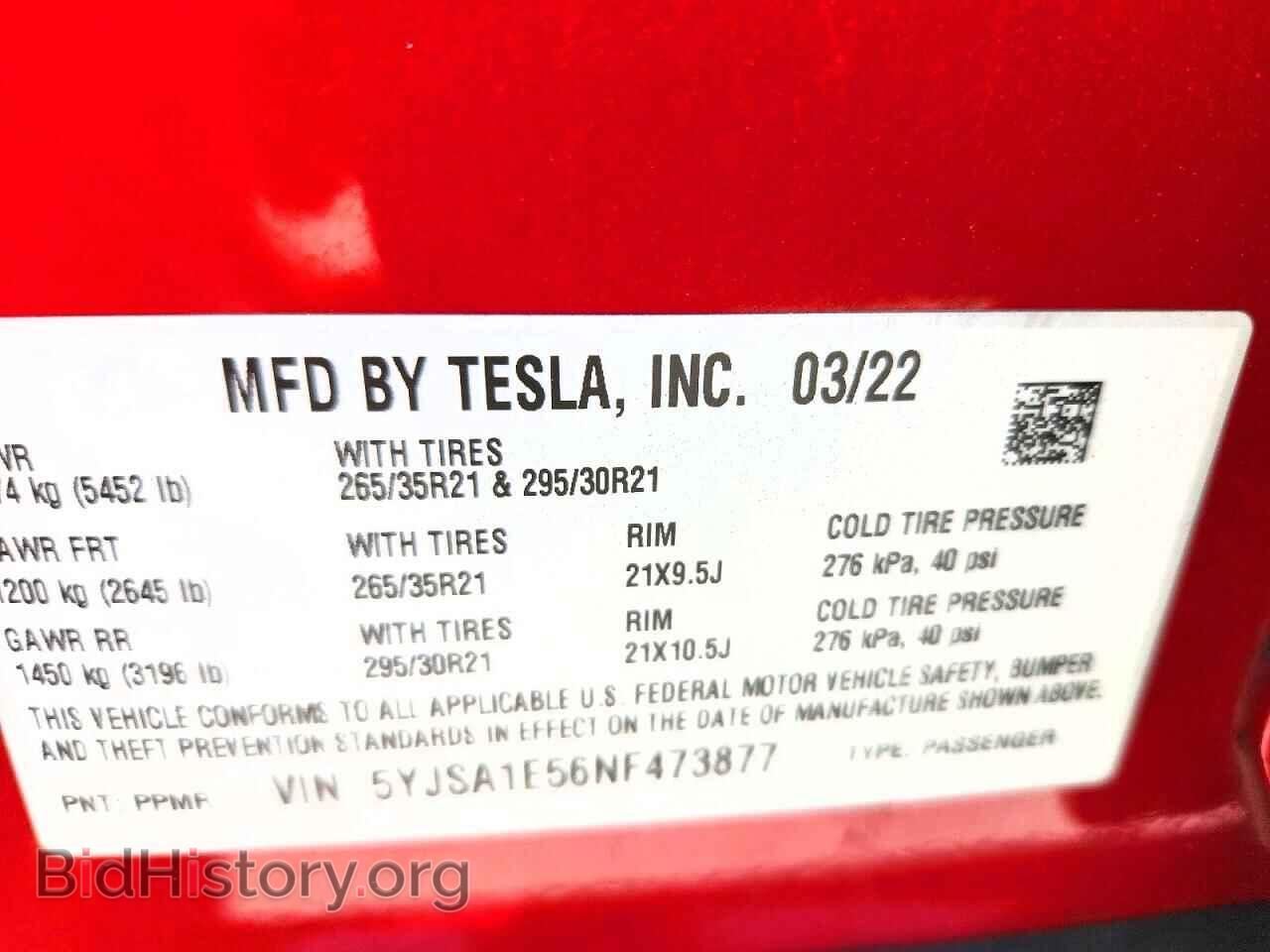 2022 TESLA MODEL S - VIN: 5YJSA1E56NF473877 - Photo 13