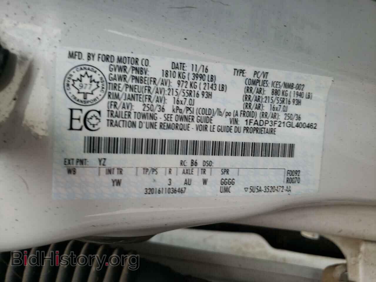 2016 FORD FOCUS - VIN: 1FADP3F21GL400462 - Photo 10