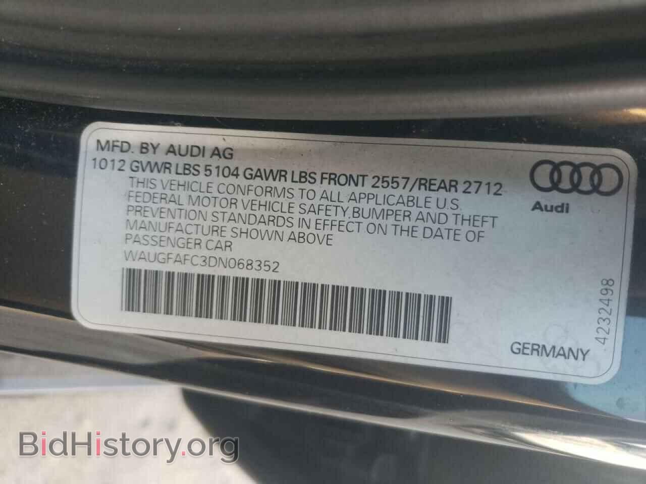 2013 AUDI A6 - VIN: WAUGFAFC3DN068352 - Фото 10