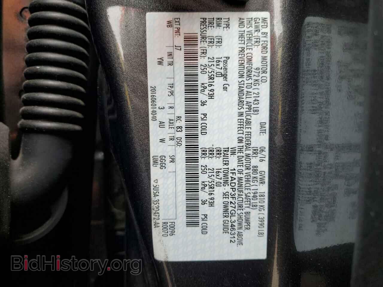 2016 FORD FOCUS - VIN: 1FADP3F27GL346312 - Фото 12