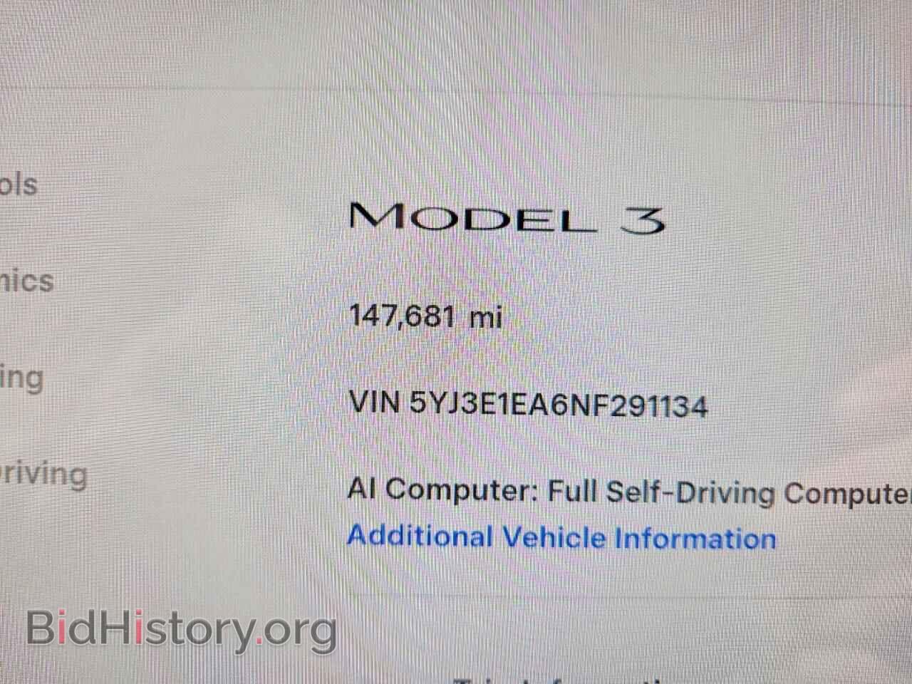 2022 TESLA MODEL 3 - VIN: 5YJ3E1EA6NF291134 - Фото 9