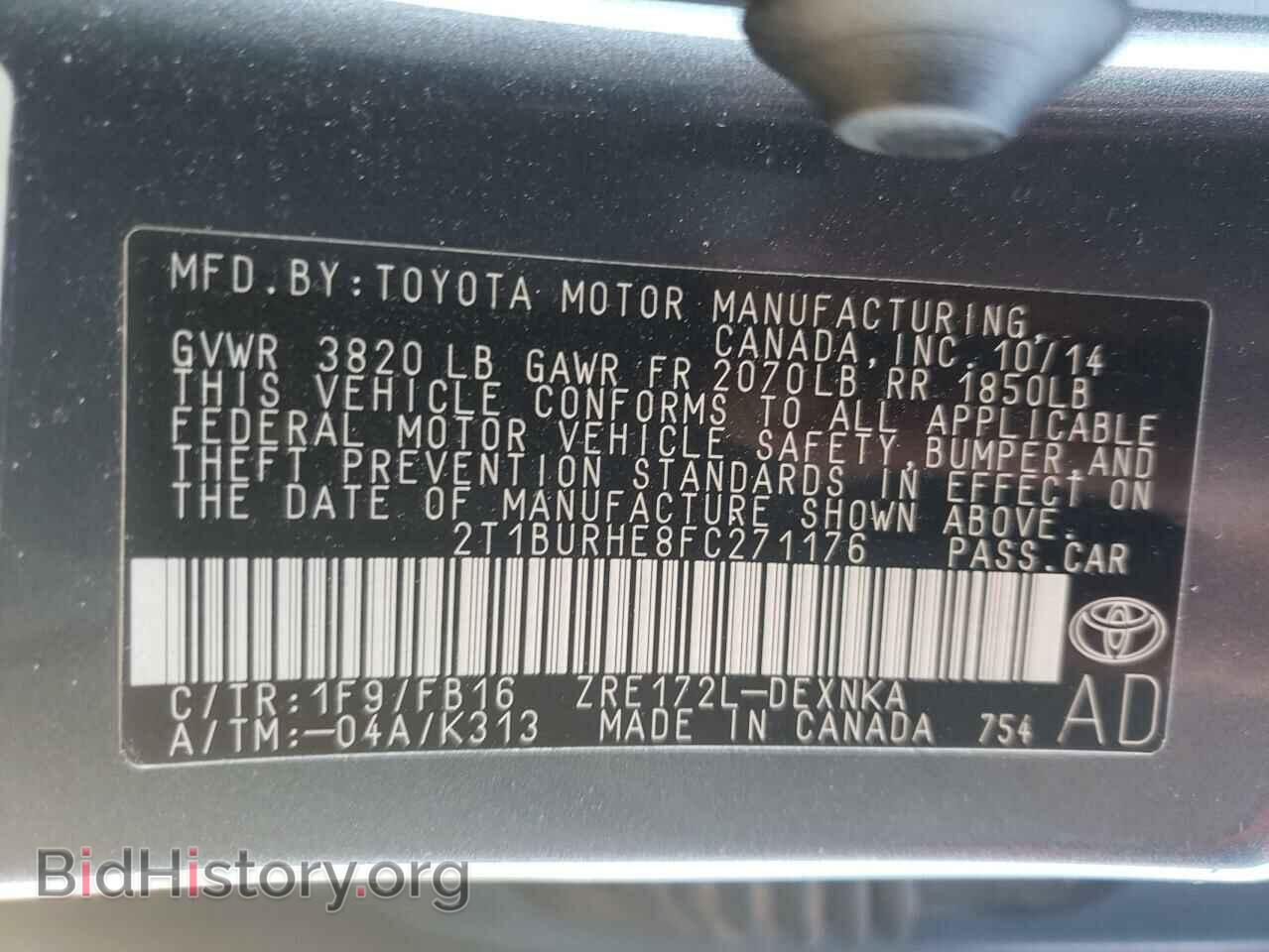 2015 TOYOTA COROLLA - VIN: 2T1BURHE8FC271176 - Photo 10