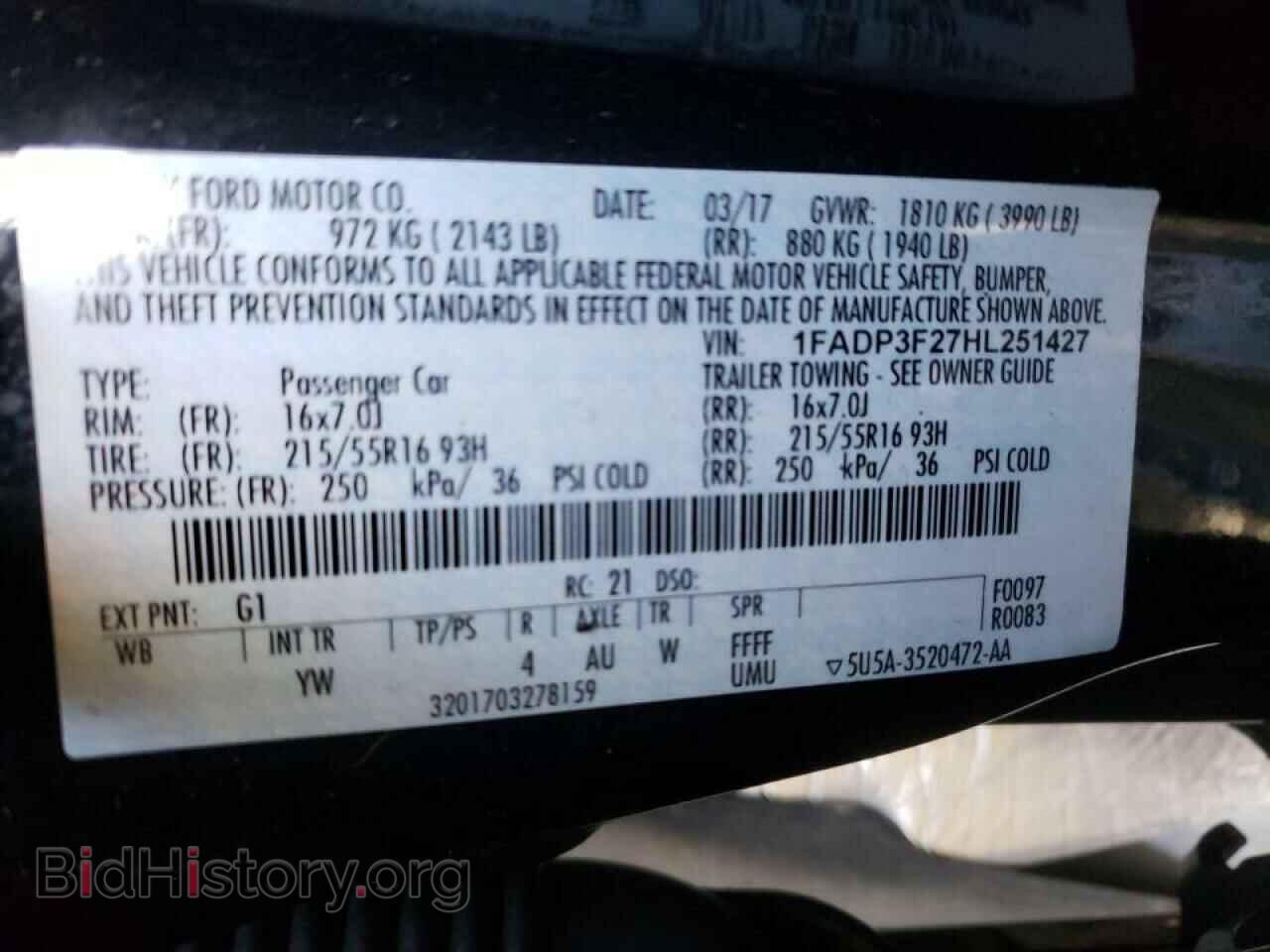 2017 FORD FOCUS - VIN: 1FADP3F27HL251427 - Фото 10