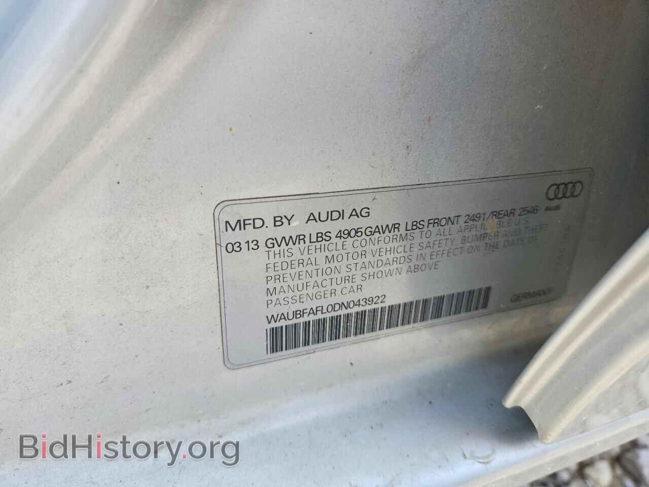 2013 AUDI A4 - VIN: WAUBFAFL0DN043922 - Photo 12