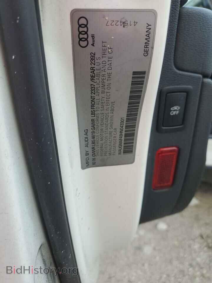 2017 AUDI A4 - VIN: WAUGMAF49HN043301 - Фото 12