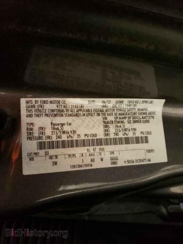 2012 FORD FOCUS - VIN: 1FAHP3F20CL447378 - Фото 10