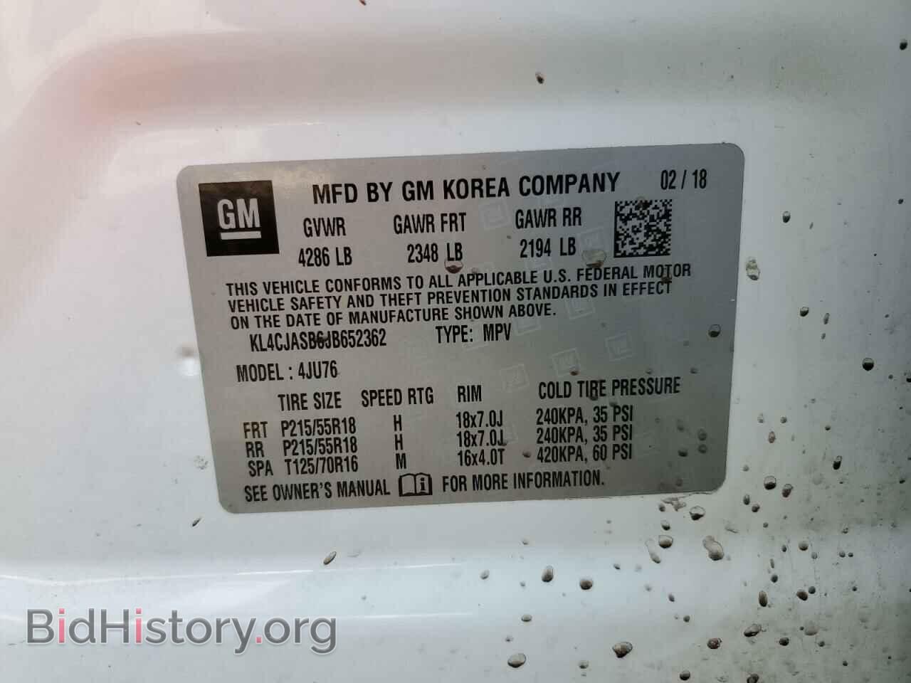 2018 BUICK ENCORE - VIN: KL4CJASB6JB652362 - Фото 10
