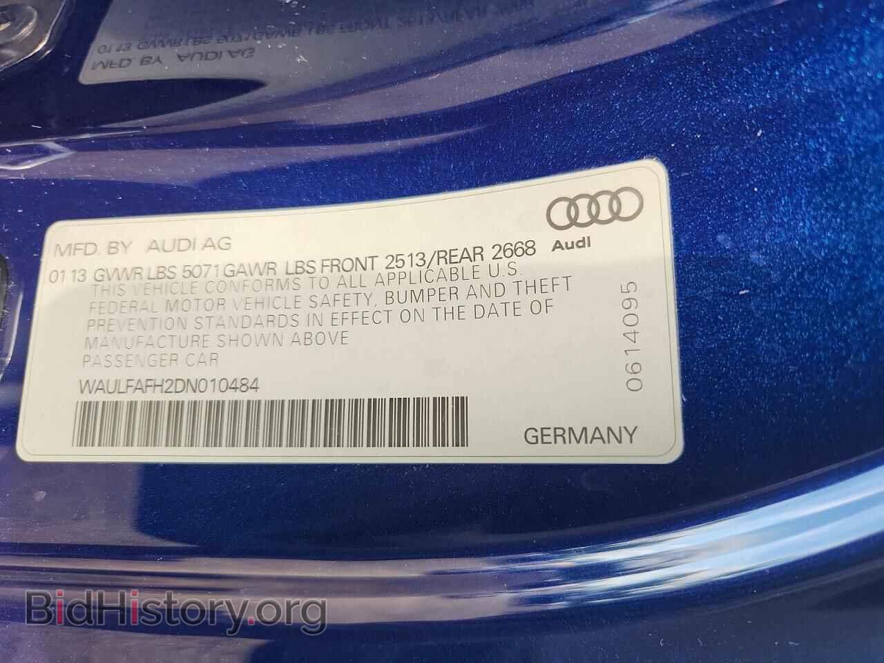2013 AUDI A5 - VIN: WAULFAFH2DN010484 - Фото 12