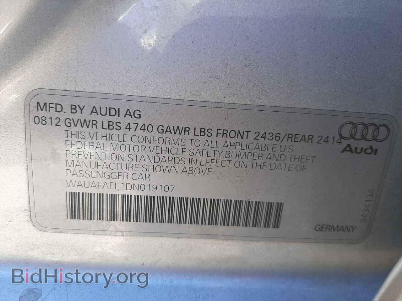 2013 AUDI A4 - VIN: WAUAFAFL1DN019107 - Фото 10