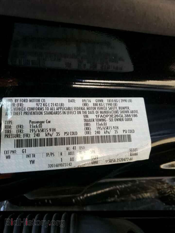 2016 FORD FOCUS - VIN: 1FADP3E26GL386186 - Фото 10