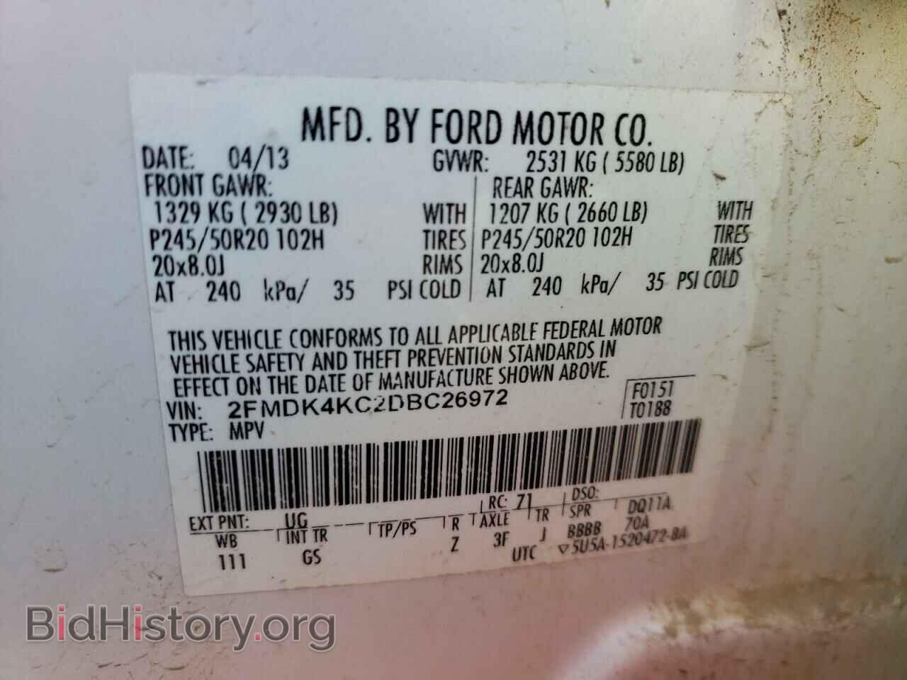 2013 FORD EDGE - VIN: 2FMDK4KC2DBC26972 - Photo 10