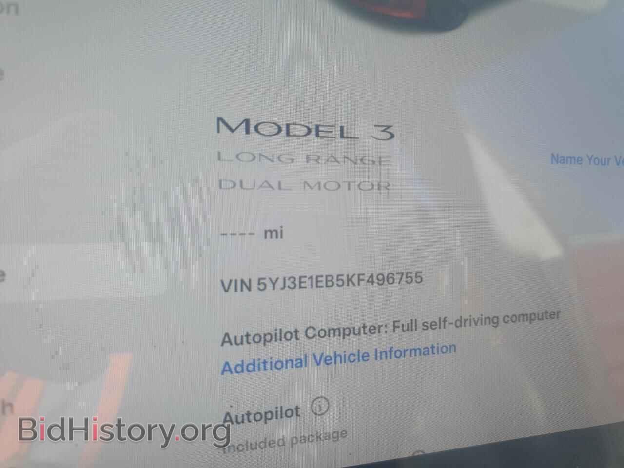 2019 TESLA MODEL 3 - VIN: 5YJ3E1EB5KF496755 - Фото 9