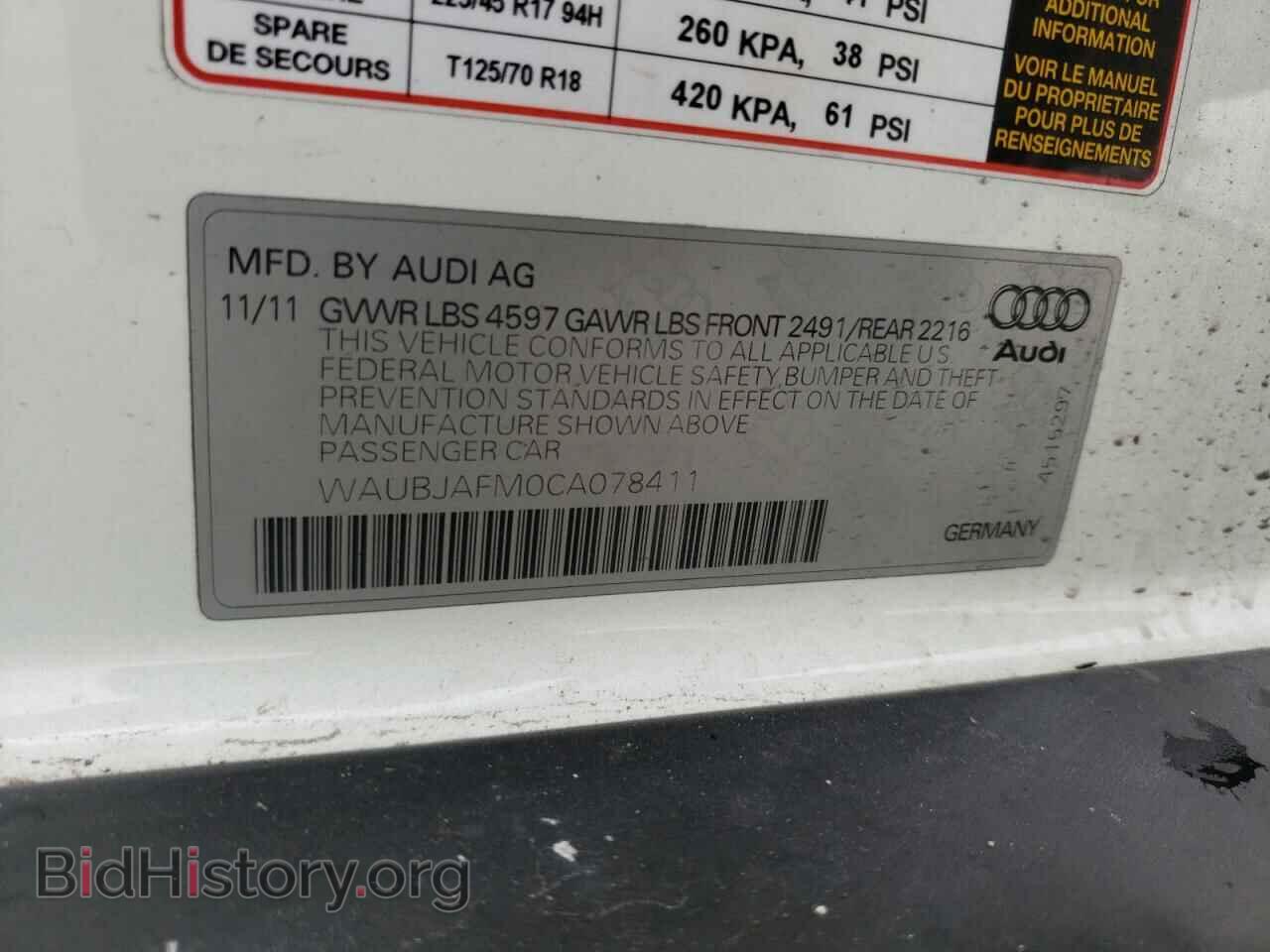 2012 AUDI A3 - VIN: WAUBJAFM0CA078411 - Photo 10