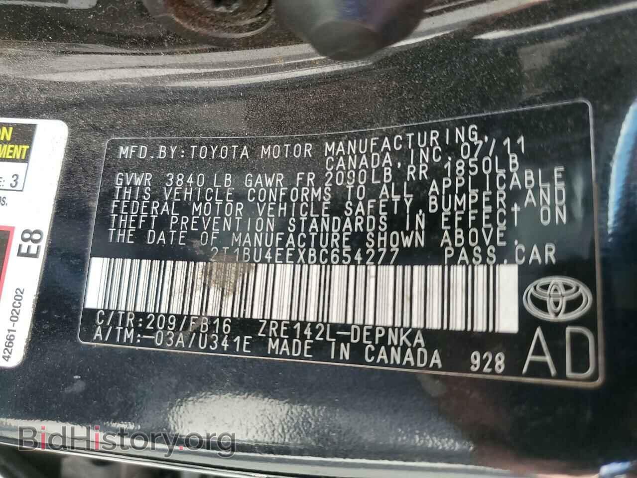 2011 TOYOTA COROLLA - VIN: 2T1BU4EEXBC654277 - Фото 10