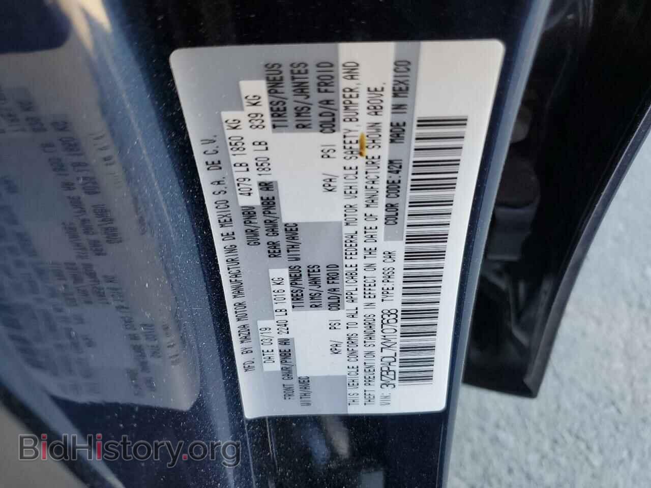 2019 MAZDA 3 - VIN: 3MZBPADL7KM107638 - Фото 10