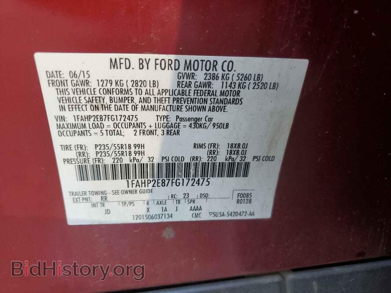 2015 FORD TAURUS - VIN: 1FAHP2E87FG172475 - Photo 12