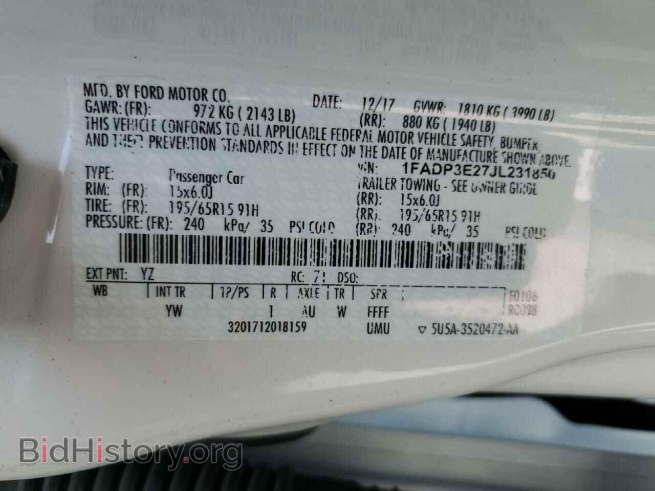 2018 FORD FOCUS - VIN: 1FADP3E27JL231850 - Фото 12