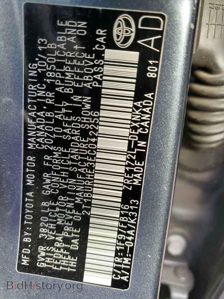 2014 TOYOTA COROLLA - VIN: 2T1BURHE3EC042256 - Фото 10