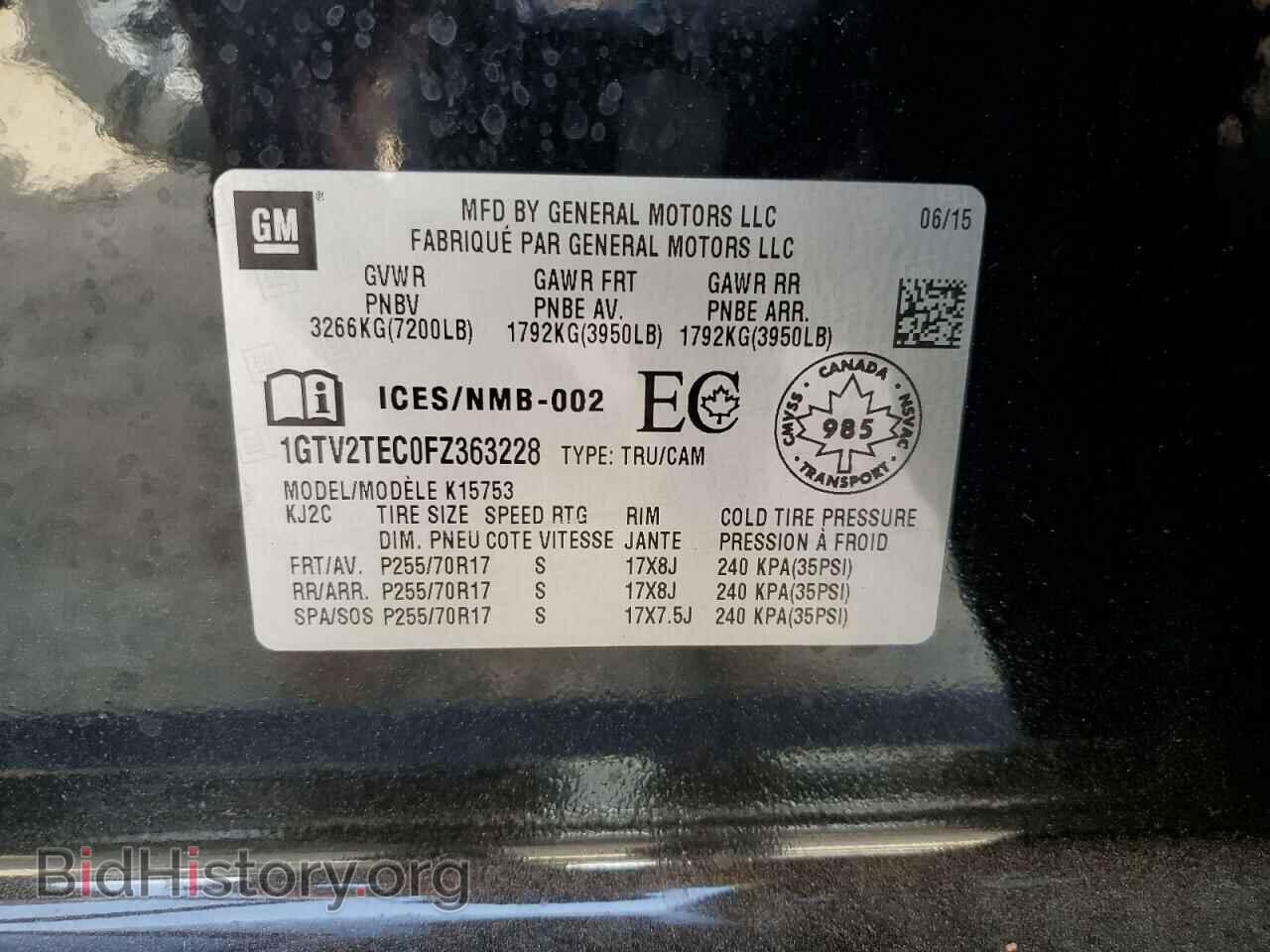 2015 GMC SIERRA - VIN: 1GTV2TEC0FZ363228 - Photo 12