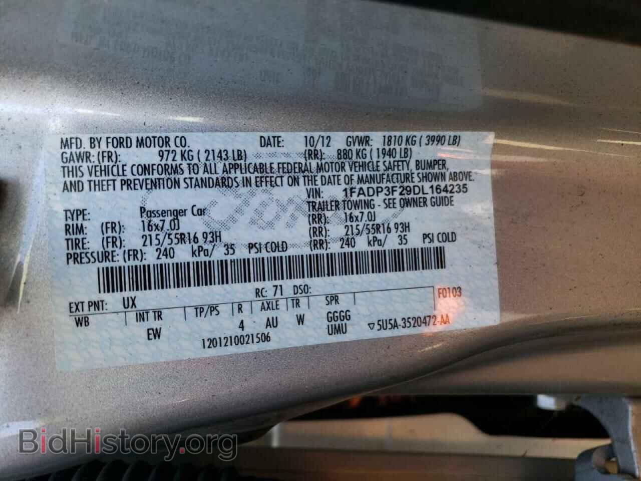 2013 FORD FOCUS - VIN: 1FADP3F29DL164235 - Фото 13