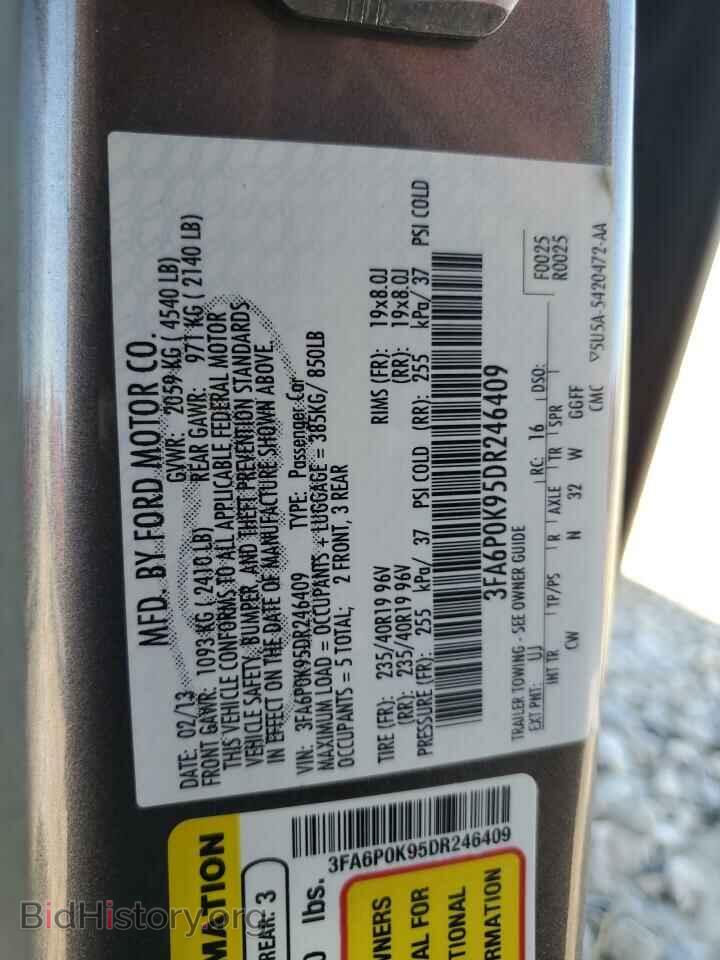 2013 FORD FUSION - VIN: 3FA6P0K95DR246409 - Фото 13