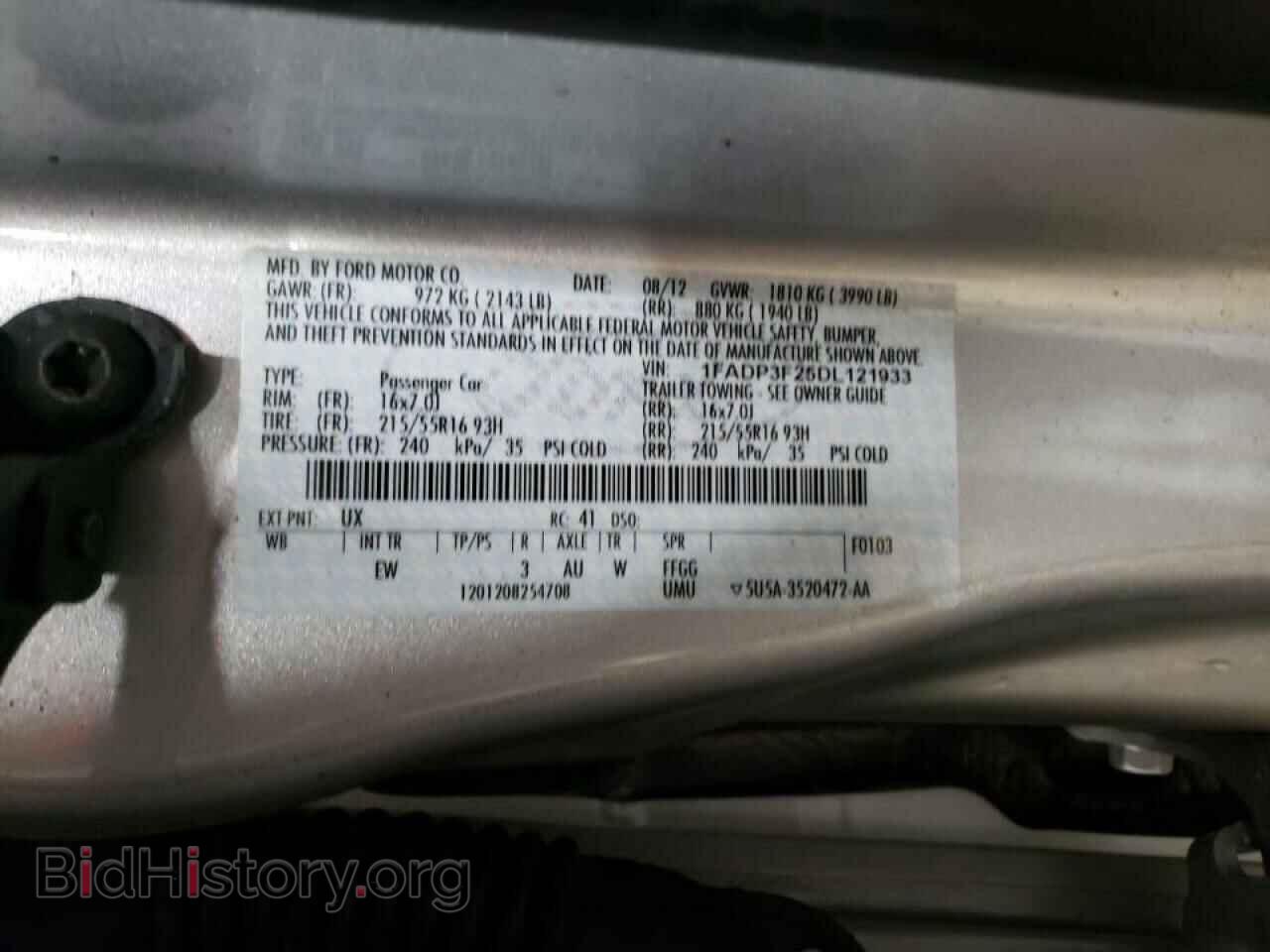 2013 FORD FOCUS - VIN: 1FADP3F25DL121933 - Фото 10