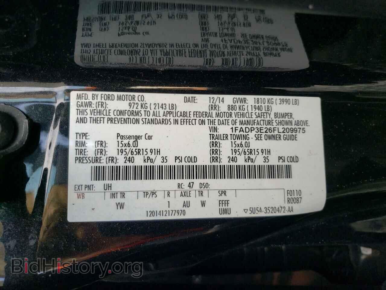 2015 FORD FOCUS - VIN: 1FADP3E26FL209975 - Фото 12