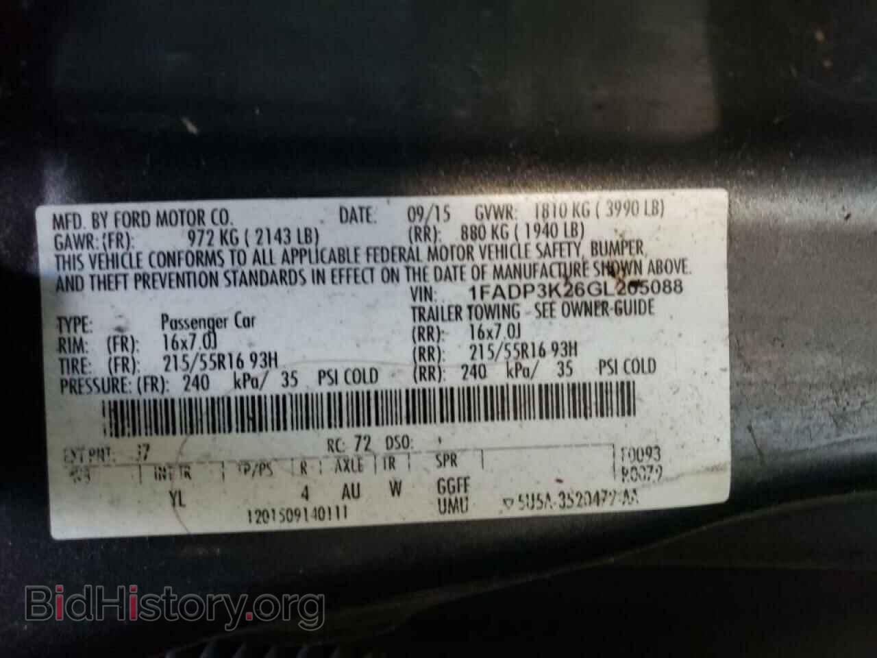 2016 FORD FOCUS - VIN: 1FADP3K26GL205088 - Фото 10