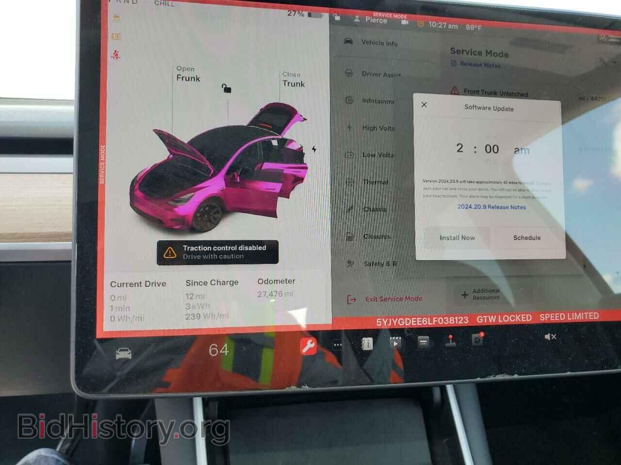 2020 TESLA MODEL Y - VIN: 5YJYGDEE6LF038123 - Фото 9