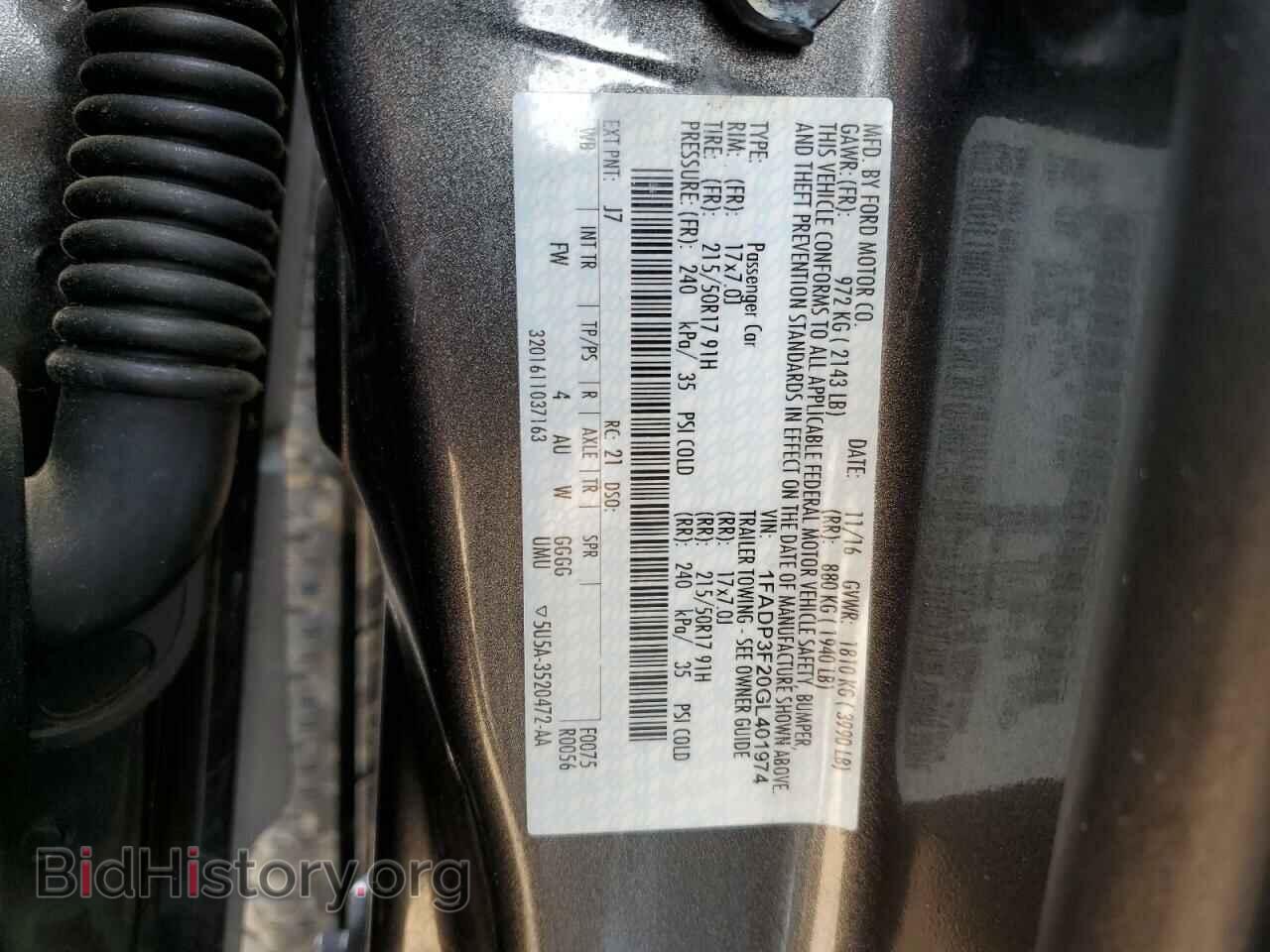 2016 FORD FOCUS - VIN: 1FADP3F20GL401974 - Фото 12