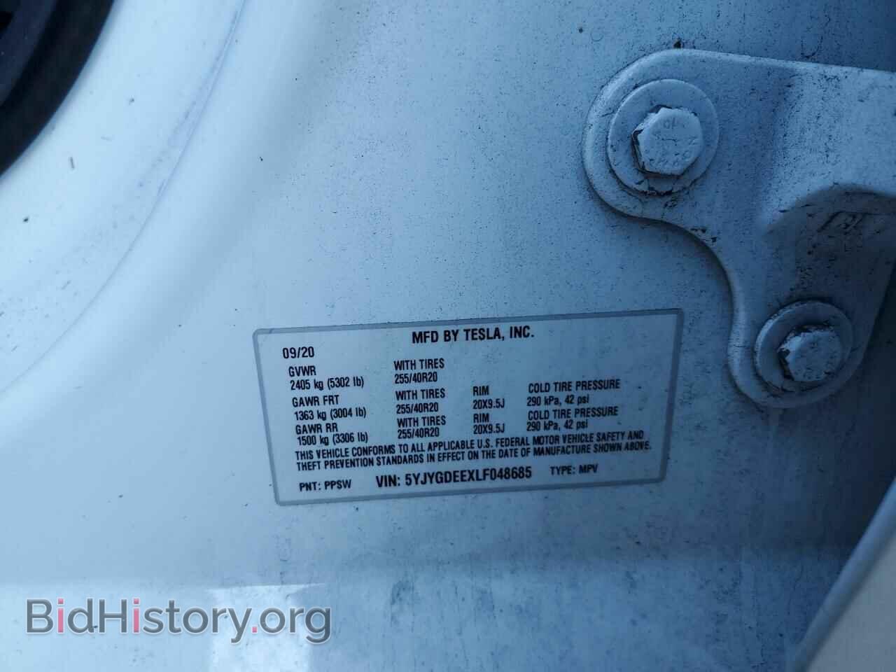 2020 TESLA MODEL Y - VIN: 5YJYGDEEXLF048685 - Photo 10